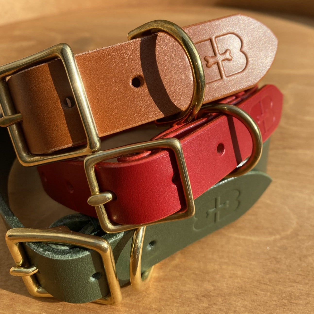 Baux and Bone leather dog collars